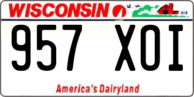 WI license plate 957XOI