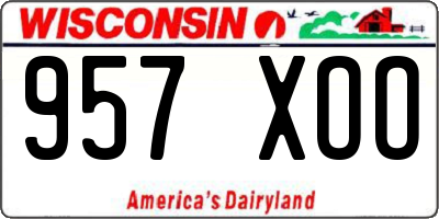 WI license plate 957XOO