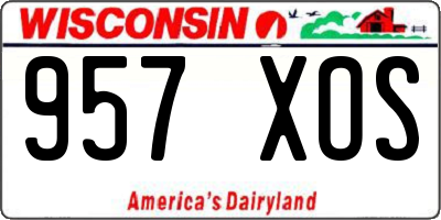 WI license plate 957XOS
