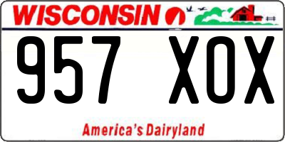 WI license plate 957XOX