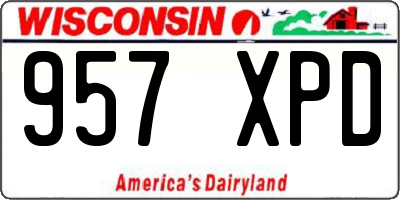 WI license plate 957XPD