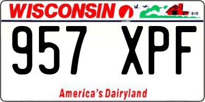 WI license plate 957XPF