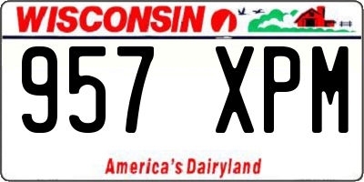 WI license plate 957XPM