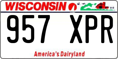 WI license plate 957XPR