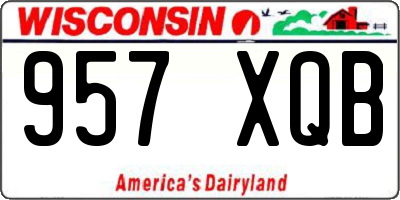 WI license plate 957XQB