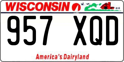 WI license plate 957XQD