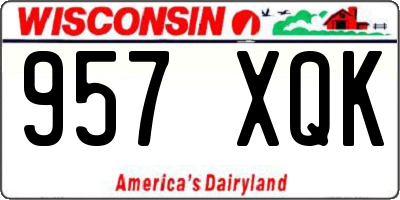WI license plate 957XQK