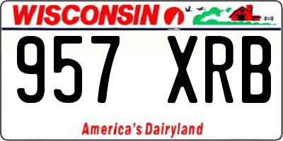 WI license plate 957XRB