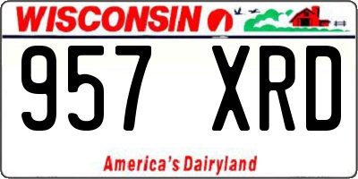 WI license plate 957XRD