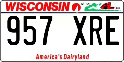 WI license plate 957XRE