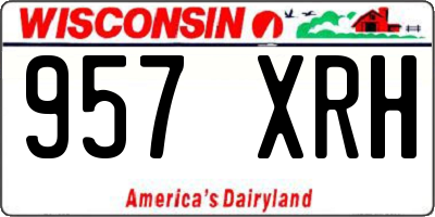 WI license plate 957XRH