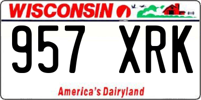 WI license plate 957XRK