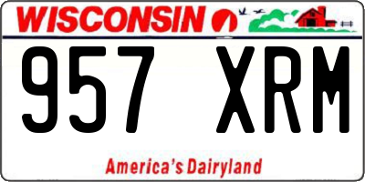WI license plate 957XRM