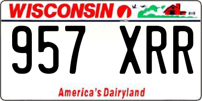 WI license plate 957XRR