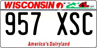WI license plate 957XSC