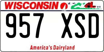 WI license plate 957XSD