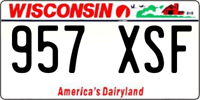 WI license plate 957XSF
