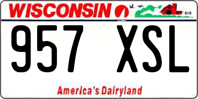 WI license plate 957XSL