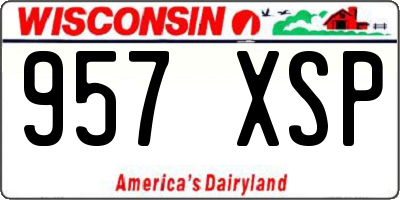 WI license plate 957XSP