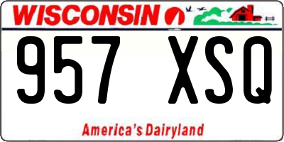WI license plate 957XSQ