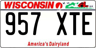 WI license plate 957XTE