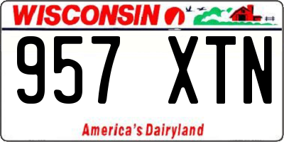 WI license plate 957XTN