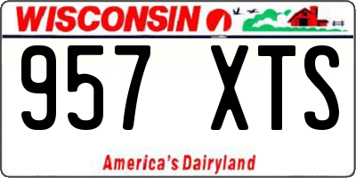 WI license plate 957XTS