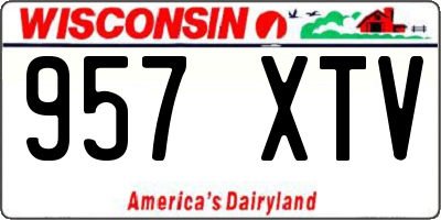 WI license plate 957XTV