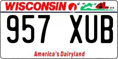 WI license plate 957XUB