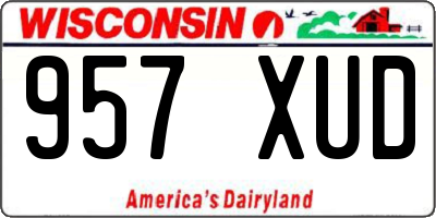WI license plate 957XUD