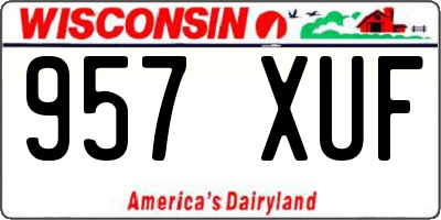 WI license plate 957XUF