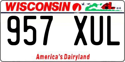 WI license plate 957XUL