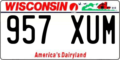 WI license plate 957XUM