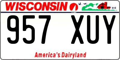 WI license plate 957XUY
