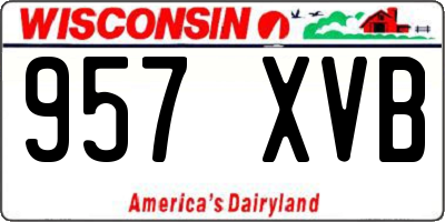 WI license plate 957XVB
