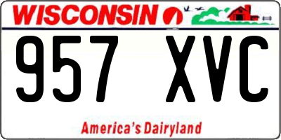 WI license plate 957XVC