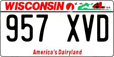 WI license plate 957XVD
