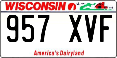 WI license plate 957XVF