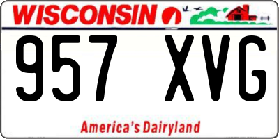 WI license plate 957XVG