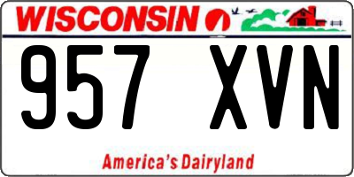 WI license plate 957XVN