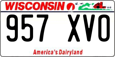 WI license plate 957XVO