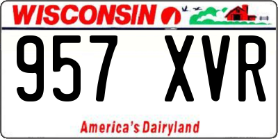 WI license plate 957XVR