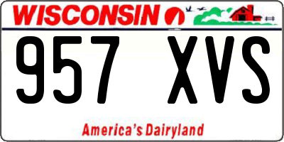 WI license plate 957XVS