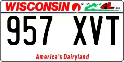 WI license plate 957XVT