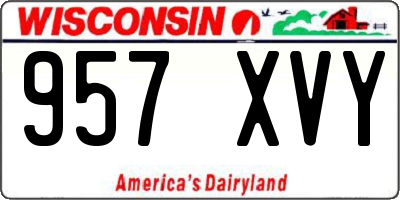 WI license plate 957XVY