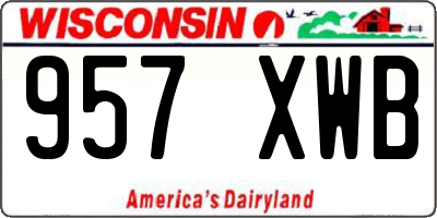 WI license plate 957XWB
