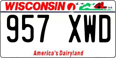 WI license plate 957XWD