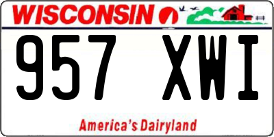 WI license plate 957XWI