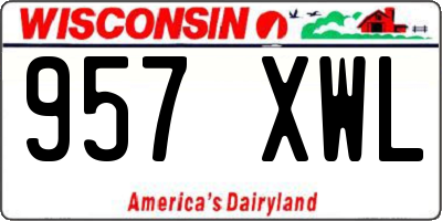 WI license plate 957XWL