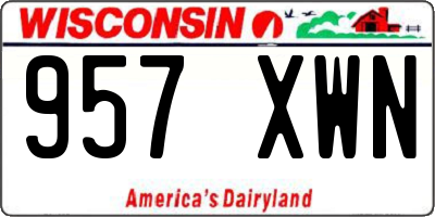 WI license plate 957XWN